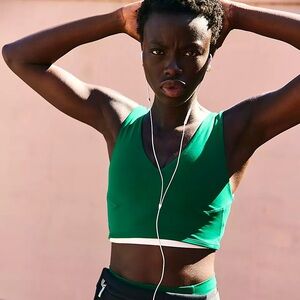 FP MOVEMENT Never Better Crop Tank Heritage Green NWT